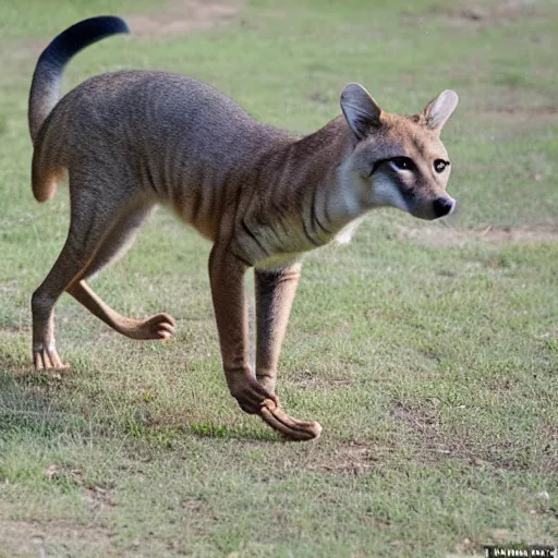 Image similar to a thylacine roaming through suburbs of united states