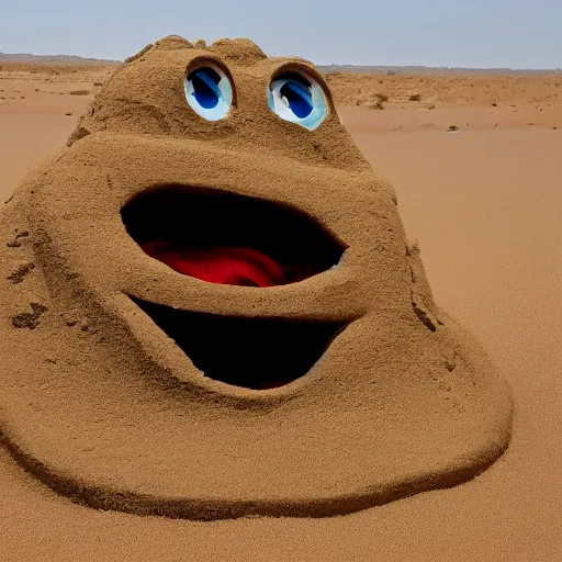 Image similar to a monster made out of sand in the desert with a tornado