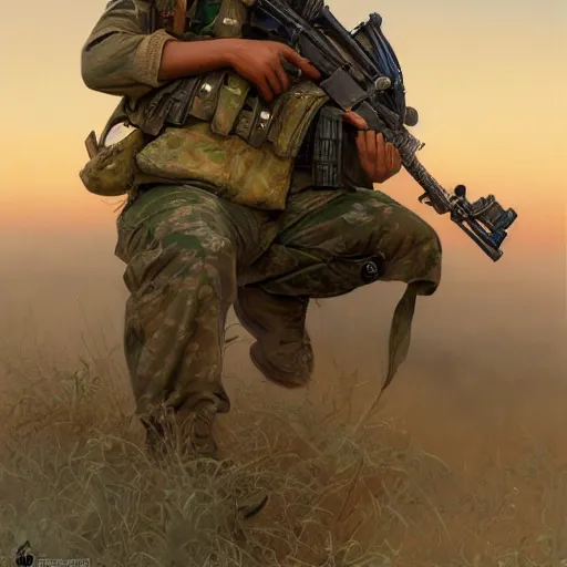 Image similar to beautiful YPJ soldier in the defense of Kobanî in the siege of Kobanî, detailed, centered, digital painting, artstation, concept art, donato giancola, Joseph Christian Leyendecker, Boris Vallejo, Breathtaking, 8k resolution, extremely detailed, beautiful, establishing shot, artistic, hyperrealistic, beautiful face, octane render