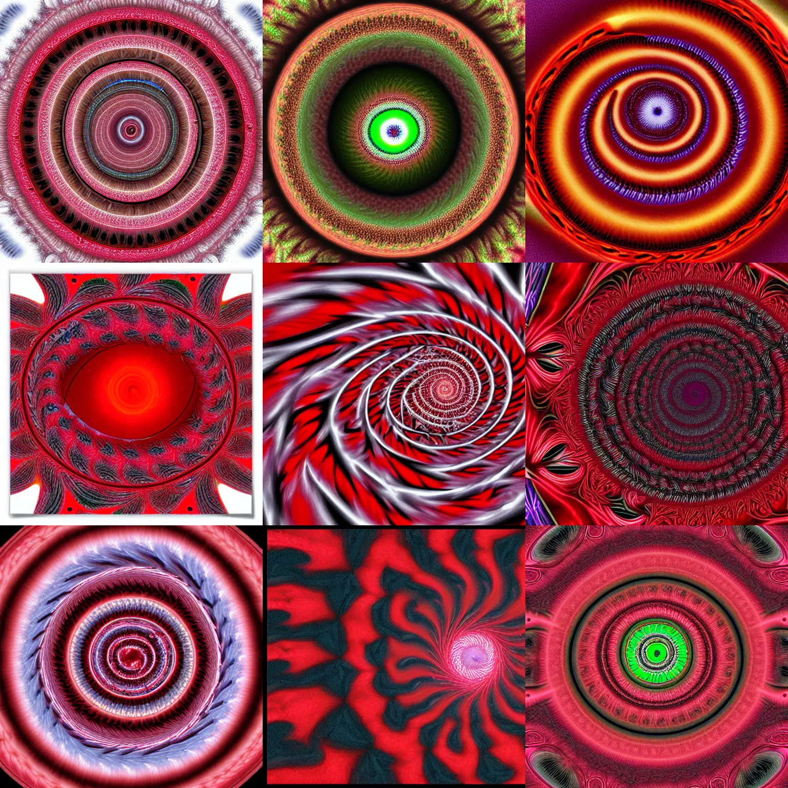 Prompt: red fractal spiral eyes