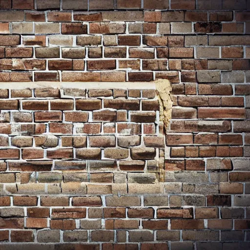 Prompt: a stock photo image of a render of a wall collapsing brick by brick