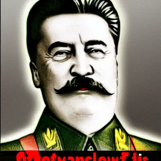 Image similar to stalin conquers world. in the style of ben fiquet