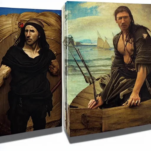 Image similar to trent reznor as a pirate king, god of the ocean by edgar maxence and caravaggio and michael whelan and delacroix