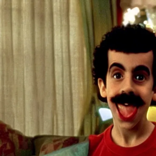 Image similar to borat as a child in home alone movie