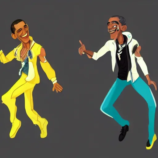 Prompt: lucio from overwatch and barack obama dancing, detailed, high quality, artstation winner