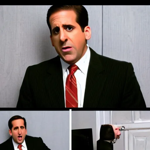 Image similar to michael scott rapping