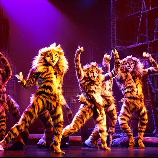 Image similar to 📷 rum tum tugger, cats musical 1 9 9 8, dynamic lighting, portait