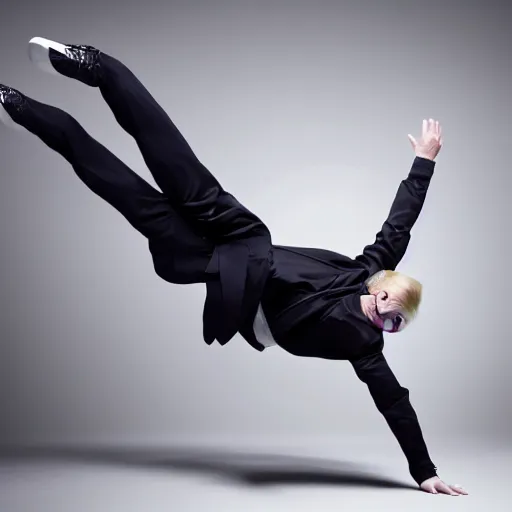 Image similar to trump break dancing, studio photography, 4 k, highly detailed