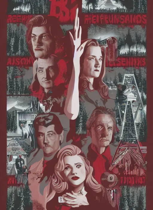 Image similar to twin peaks movie poster art by george caltsoudas