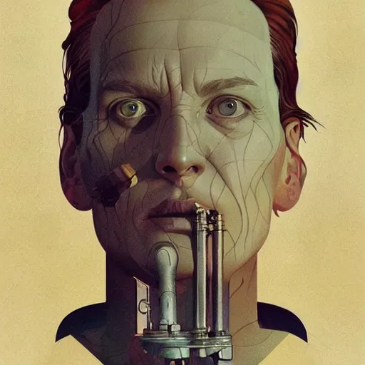 Image similar to poster artwork by Michael Whelan and Tomer Hanuka, Karol Bak of collective consciousness as imagined by Carl Jung, from scene from True Detective, clean, simple illustration, nostalgic, domestic, full of details