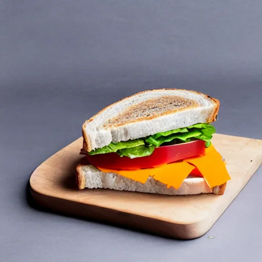 Image similar to sandwich of leds lights with seitan and cheddar, studio photo, amazing light