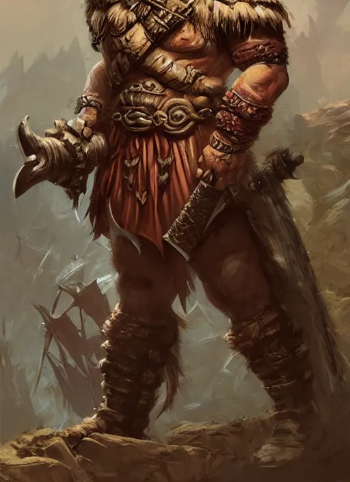 Image similar to barbarian warrior, ultra detailed fantasy, dndbeyond, bright, colourful, realistic, dnd character portrait, full body, pathfinder, pinterest, art by ralph horsley, dnd, rpg, lotr game design fanart by concept art, behance hd, artstation, deviantart, hdr render in unreal engine 5
