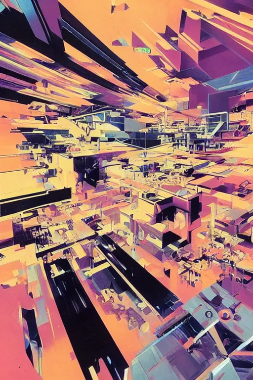 Image similar to wideangle exploding tensor fields, cybernetic, dancing with abandon, madness, decoherence, synthwave, glitch!!, fractured reality, vortex, realistic, hyperdetailed, concept art, art by syd mead, cubism