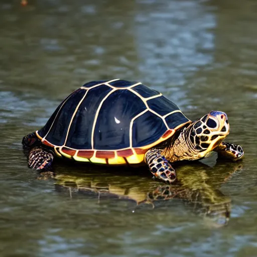 Image similar to red Ear slider turtle as the pope