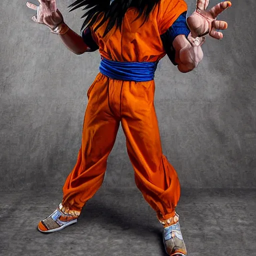 Prompt: animatronic Goku, photograph, realistic