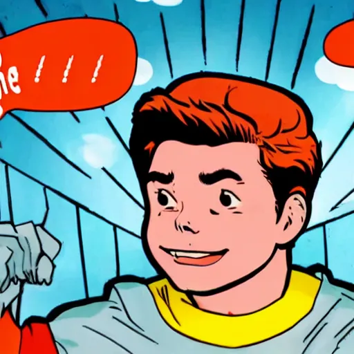 Prompt: archie andrews finds god