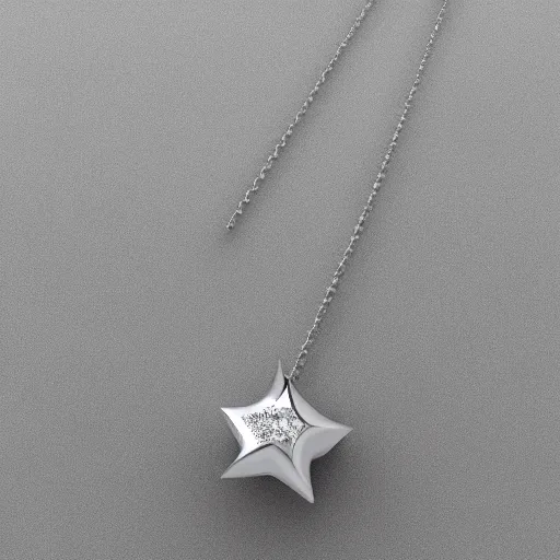 Image similar to a silver constellation necklace pendant, 3 d rendering