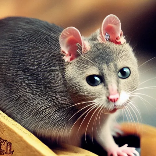 Image similar to the rat that the cat that the human ate hates loves the malt, realistic
