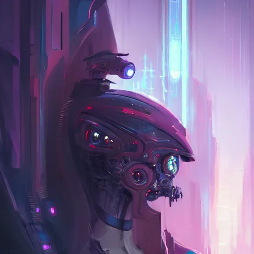 Image similar to a portrait of a cybernetic cloaked nightmare spirit, cyberpunk concept art by pete mohrbacher and wlop and artgerm and josan gonzalez and syd mead, digital art, highly detailed, intricate, sci - fi, sharp focus, trending on artstation hq, deviantart, unreal engine 5, 4 k uhd image