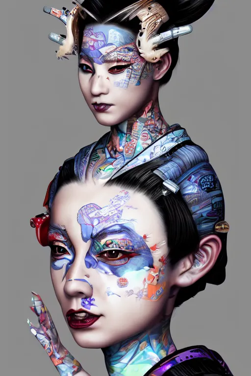 Image similar to agile geisha cyberpunk Dragon princess, digital art, 8k ,character ,realistic, portrait, hyperrealistic