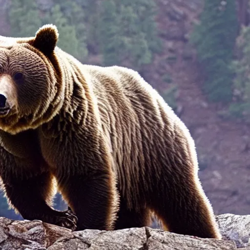 Prompt: cybernetically enhanced grizzly bear, photo, detailed, 4k