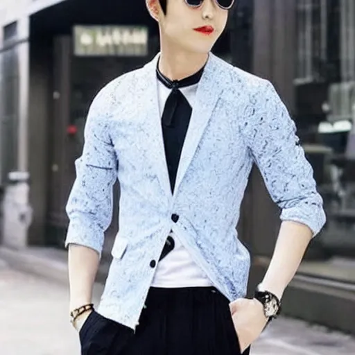 Prompt: summer korean style men outfit spring season pinterest, 4k