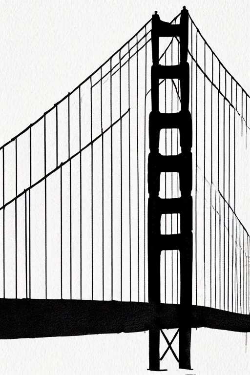 Image similar to minimalist watercolor art of golden gate bridge, illustration, vector art