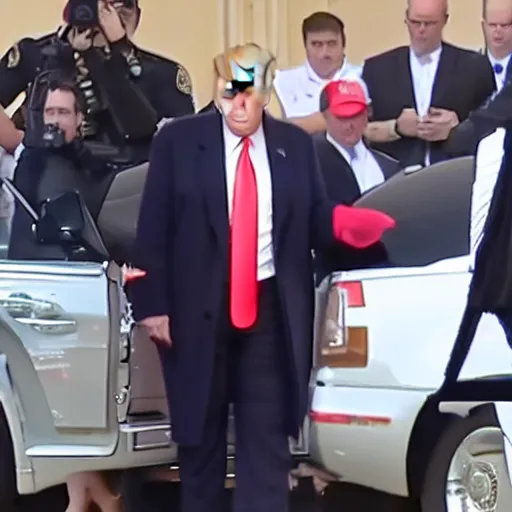 Image similar to Newscast still of Donald Trump being arrested at mar-a-lago,4k