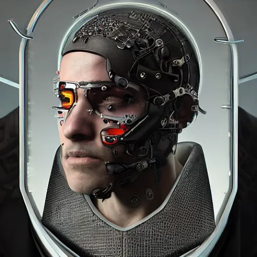 Prompt: portrait of a character from the game cyberpunk 2 0 7 7, ( ( ( art by caravaggio ) ) ), cybernetic implant, award winning, masterpiece, intricate, dramatic light, detailed face, highly detailed, asymmetrical, dark, 1 6 th century
