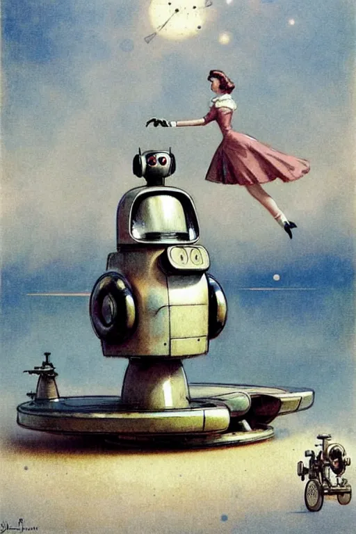 Image similar to ( ( ( ( ( 1 9 5 0 s retro future android robot mobile waitress hovercraft. muted colors., ) ) ) ) ) by jean - baptiste monge,!!!!!!!!!!!!!!!!!!!!!!!!!