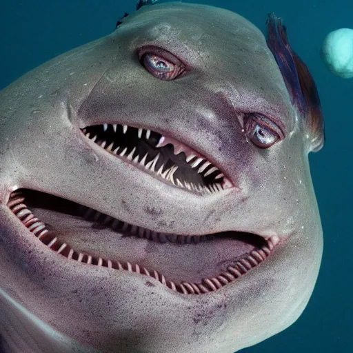 Image similar to National Geographic photo of terrifying deep sea creature