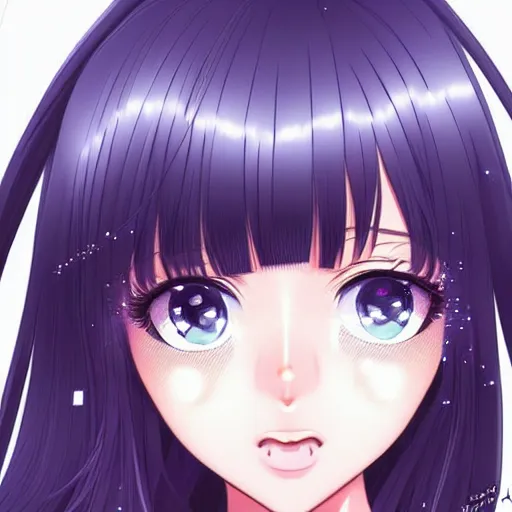 Prompt: close up portrait of a cute victoria justice glitter diamonds by range murata go nagai new type magazine uhd 8 k depth of field sharp crisp 3 d digital manga art complimentary color radiant trending on pinterest winner of illustrator award