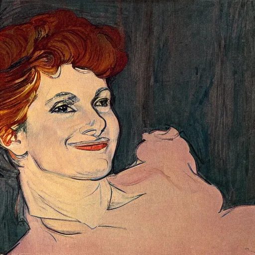 Prompt: portrait of julia roberts, by henry de toulouse lautrec