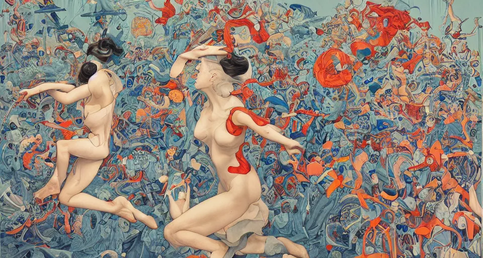 Image similar to the two complementary forces that make up all aspects and phenomena of life, by James Jean