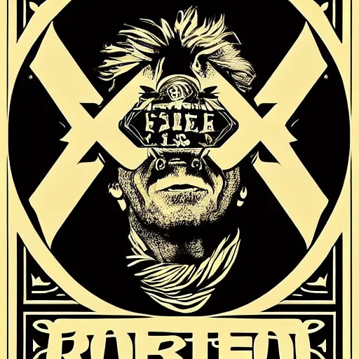 Prompt: robert plant poster by shepard fairey