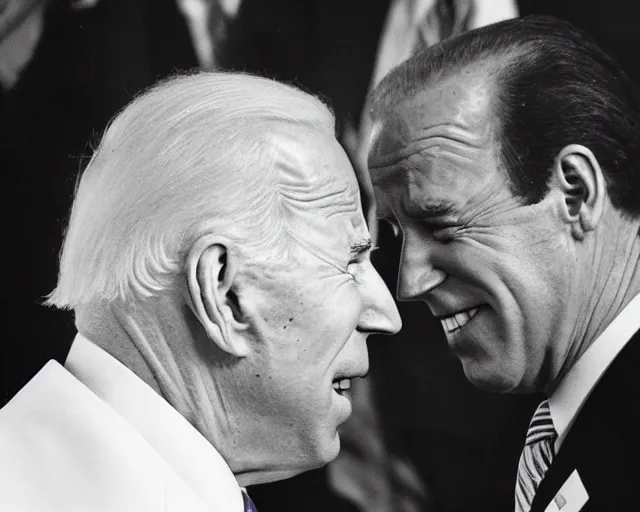 Image similar to president joe biden face to face with president joe biden, nikon 3 5 mm, photograph