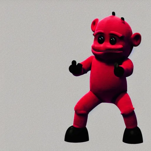 Image similar to the fifth teletubby which was cancelled for being too terrifying and violent, concept art, trending on artstation 3 d.