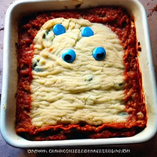 Image similar to the cookiemonster is the lasagna monster now