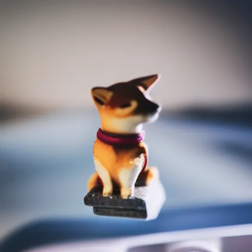 Prompt: close up photo of a tiny shiba inu riding a paper plane, cinematic, shallow dof, 3 5 mm, 4 k, macro