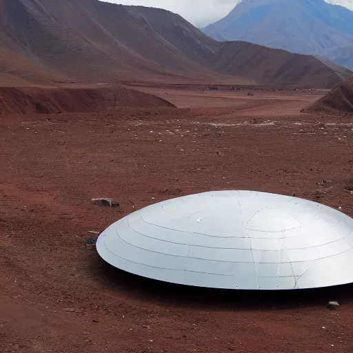 Prompt: An alien spacecraft landed in Peru