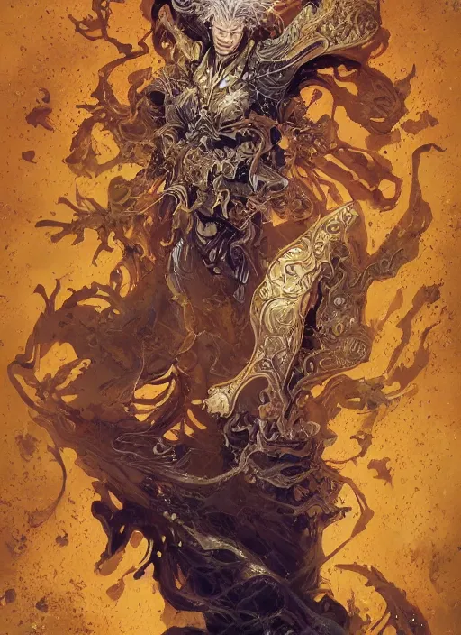 Image similar to high intricate painting of the sandman, glimmering, full shot, neil gaiman, maria panfilova, andrea savchenko, mike kime, ludovic plouffe, qi sheng luo, oliver cook, julian calle, eddie mendoza, trending on artstation