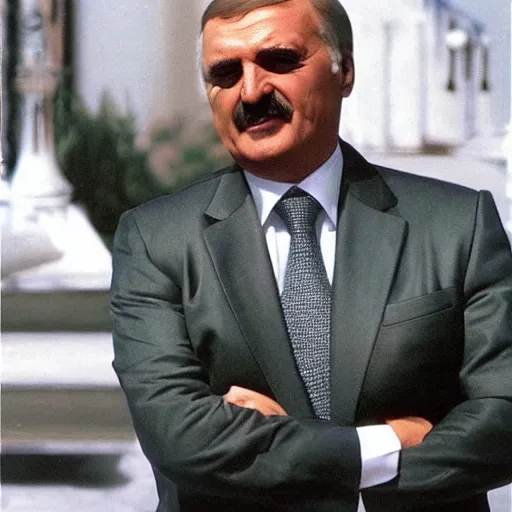 Prompt: Alexander Lukashenko as Tony Montana