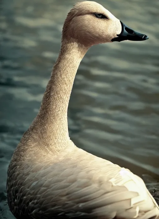 Image similar to ryan gosling fused with a goose, natural light, bloom, detailed face, magazine, press, photo, steve mccurry, david lazar, canon, nikon, focus