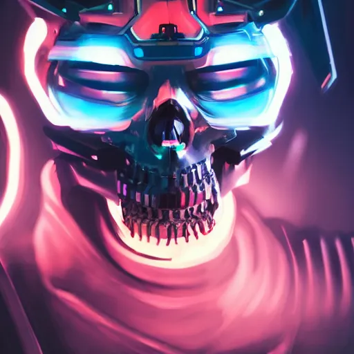 Cyberpunk Giant Skull Wallpaper - Anime Enthusiast's Dream