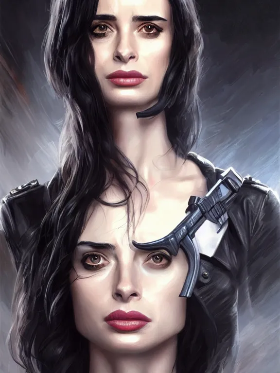 Image similar to krysten ritter as nick fury, digital painting, extremely detailed, 4 k, intricate, brush strokes, mark arian, artgerm, bastien lecouffe - deharme