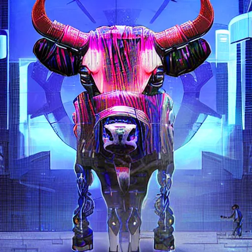 Prompt: cyberpunk bull