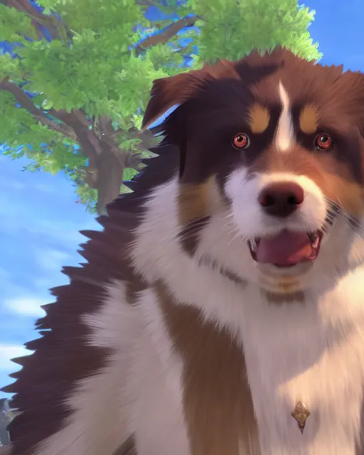 Prompt: australian shepherd in xenoblade chronicles