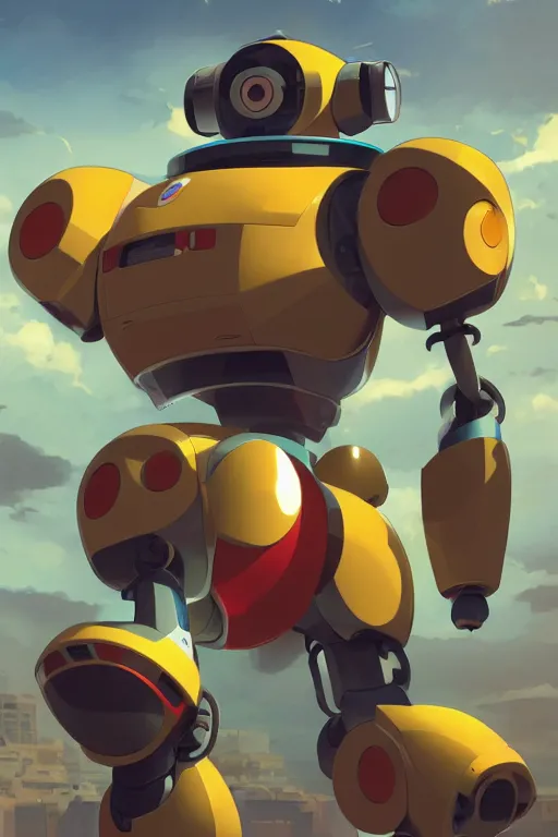 Image similar to metabots medabots medarotto medarot robot minimalist comics, behance hd by jesper ejsing, by rhads, makoto shinkai and lois van baarle, ilya kuvshinov, rossdraws global illumination ray tracing hdr radiating a glowing aura