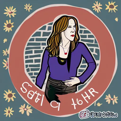 Image similar to schitts creek catherine o'hara as moira, sticker - art, svg vector, adobe - illustrator