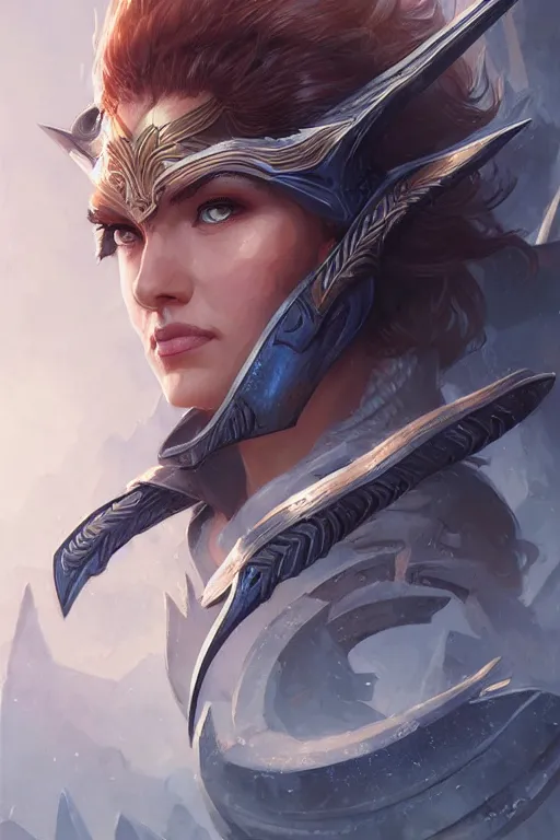 Image similar to amazon valkyrie athena, d & d, fantasy, portrait, highly detailed, headshot, digital painting, trending on artstation, concept art, sharp focus, illustration, art by artgerm and greg rutkowski and magali villeneuve